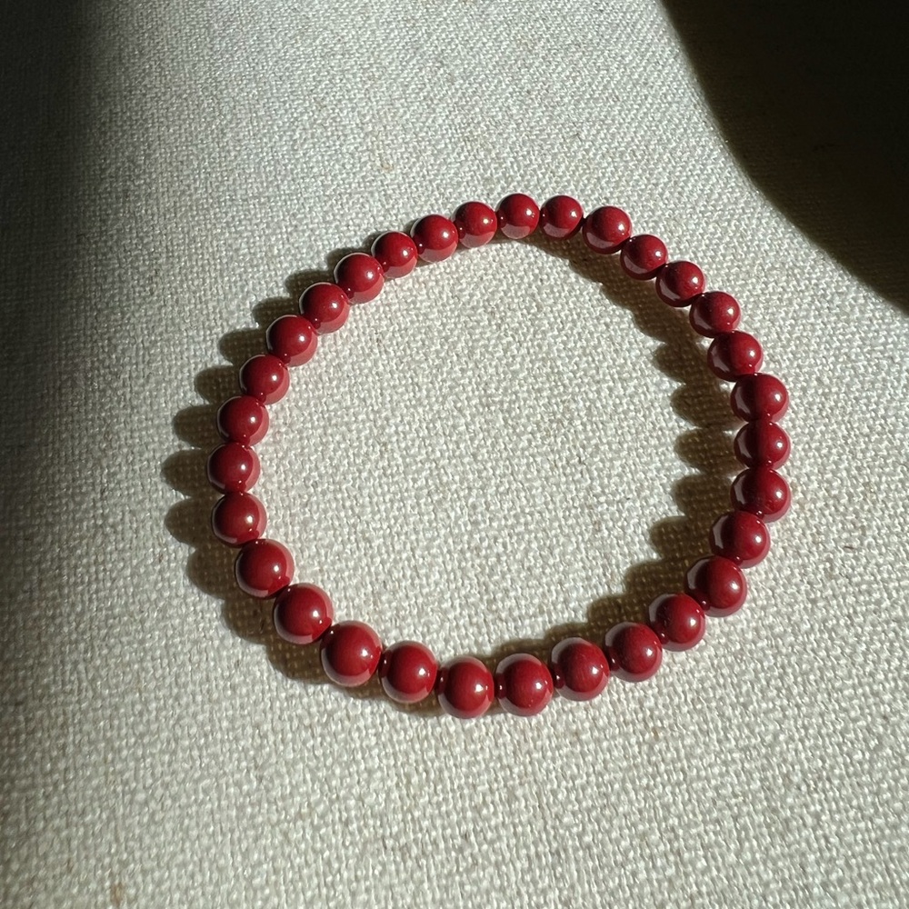 natural stone Zhu Sha Red Beaded Bracelet